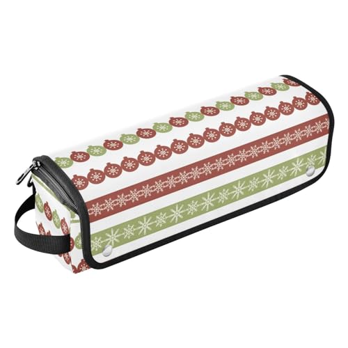 FRODOTGV Christmas Borders 2-in-1 Lockenstab Reiseetui mit abnehmbarer hitzebeständiger Matte, wasserdichtes Haarwerkzeug, Reise-Organizer für Lockenstab Glätteisen, flacher Haartrockner, von FRODOTGV