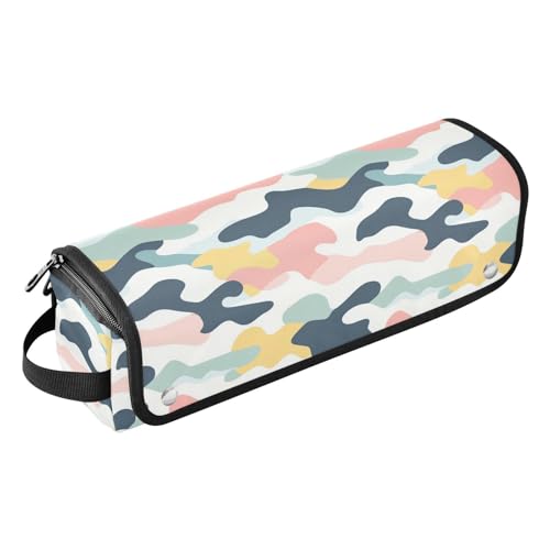 FRODOTGV Damen Reisetasche mit gepunkteten und zarten Kamillenblumen, große Frisuren-Werkzeugtasche mit hitzebeständiger Matte für Glätteisen, Glätteisen, Handzeichnung, Camouflage, gewellt, 1 Size FRODOTGV Damen Reisetasche mit gepunkteten und zarten Kamillenblumen, große Frisuren-Werkzeugtasche mit hitzebeständiger Matte für Glätteisen, Glätteisen, Handzeichnung, Camouflage, gewellt, 1 Size von FRODOTGV