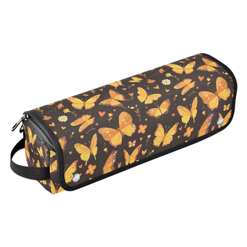 FRODOTGV Damen Reisetasche mit gepunkteten und zarten Kamillenblumen, große Frisuren-Werkzeugtasche mit hitzebeständiger Matte für Glätteisen, Glätteisen, Monarch Schmetterling, 1 Size von FRODOTGV