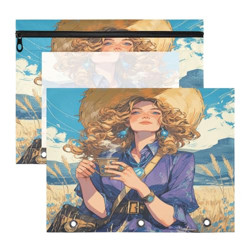 FRODOTGV Elegant Explorer Ordnertaschen mit Sichtfenster, 3 Löcher, für A4-Papier, Briefe, 2 Stück, Lehrer-Klassenzubehör von FRODOTGV