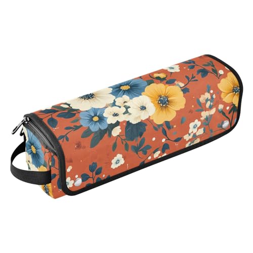 FRODOTGV Frühlingsblumen Orchidee Stiefmütterchen Oberonia Gelb Haar Werkzeug Reisetasche für Frauen mit abnehmbarer hitzebeständiger Matte Lockenstab Reisehalter Aufbewahrungstasche für Glätteisen, von FRODOTGV