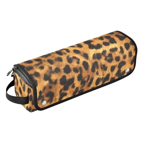 FRODOTGV Haar-Werkzeug-Reisetasche, Haar-Zubehör-Organizer mit hitzebeständigem Pad, Leopardenmuster, abstraktes Tiermuster für Glätteisen, Glätteisen, Lockenstäbe, Leopardenmuster, abstraktes von FRODOTGV