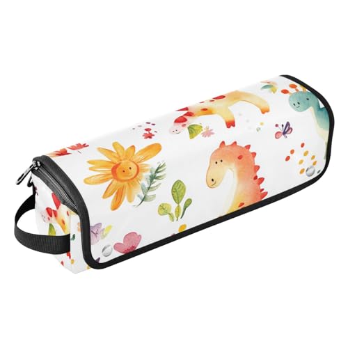 FRODOTGV Haar-Werkzeug-Reisetasche, Haar-Zubehör-Organizer und hitzebeständige Matte mit Reißverschluss, Kunst-Dinosaurier, weiß, für Lockenstab Glätteisen, flacher Haartrockner, 01, 1 Size von FRODOTGV