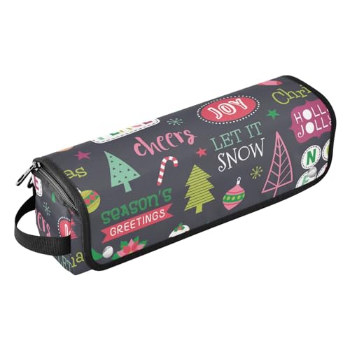 FRODOTGV Haar-Werkzeug-Reisetasche für Damen, tragbarer Organizer und hitzebeständige Matte, buntes niedliches Weihnachtselement-Muster für Glätteisen, Glätteisen, Lockenstäbe von FRODOTGV