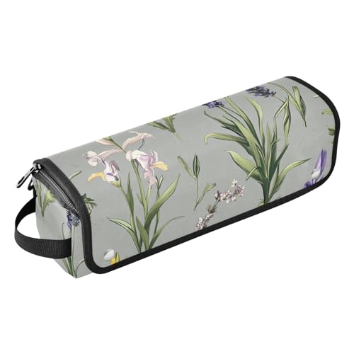 FRODOTGV Haar-Werkzeugtasche für Damen, Frühlingsblumen, Lilien, Gänseblümchen, Sukkulenten, weiß, für Frauen, Essentials, Aufbewahrung, wasserdicht, flacher Lockenstab, Reise-Organizer für Glätteisen von FRODOTGV