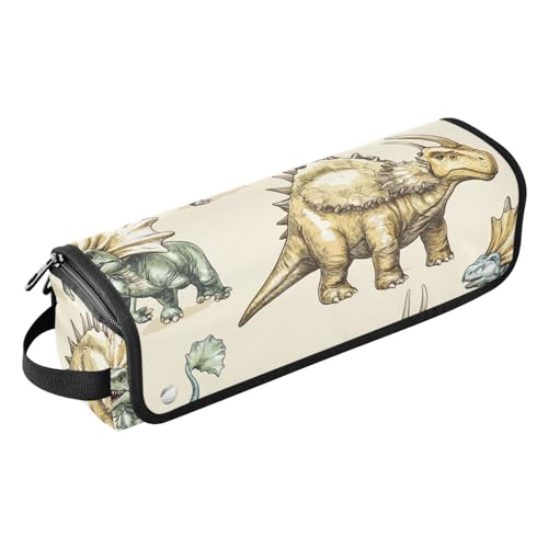 FRODOTGV Haarwerkzeug-Reisetasche für Damen, doppellagig, Reise-Tragetasche, Haar-Zubehör-Organizer für Lockenstab Glätteisen, flacher Haartrockner, lustiger Dinosaurier-Triceratops, Beige, 1 Größe, 1 von FRODOTGV