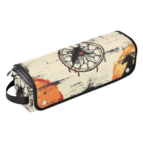 FRODOTGV Hair Tools Reisetasche Große Haarglätter Reiseetui Reiseutensilien für Frauen für Glätteisen, Glätteisen, Lockenstäbe, Western Cowboy Traumfänger Star Tribal, 1 Size von FRODOTGV