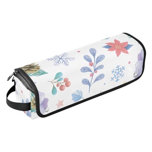 FRODOTGV Hair Tools Reisetasche Tragbarer Organizer mit herausnehmbarer hitzebeständiger Matte, Winterschneekiefer Weihnachten für Glätteisen, Lockenstab und Haartrockner, Winter Snow Pine von FRODOTGV