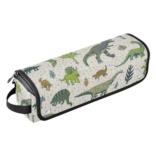 FRODOTGV Handgezeichnetes Dinosaurier-Muster, Haar-Werkzeug-Reisetasche mit herausnehmbarer, hitzebeständiger Matte, Heizwerkzeuge, Reisetasche, Organizer für Lockenstab Glätteisen, flacher von FRODOTGV