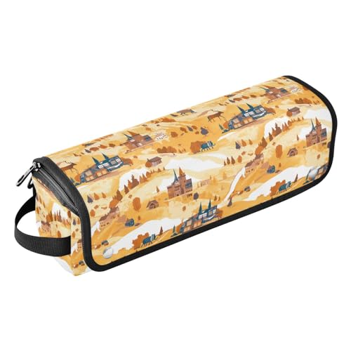 FRODOTGV Hawaiianische Lockenstab Reisetasche mit hitzebeständiger Matte, tragbarer Organizer, Aufbewahrungstaschen für Glätteisen, Haartrockner, Wilder Westen, Westschottland, 1 Size von FRODOTGV