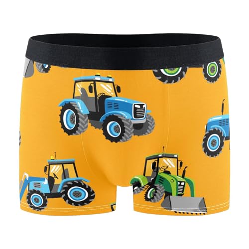 FRODOTGV Herren-Unterwäsche, Boxershorts, feuchtigkeitsableitend, für Herren, Gelb, Traktor Engineering, X-Large von FRODOTGV