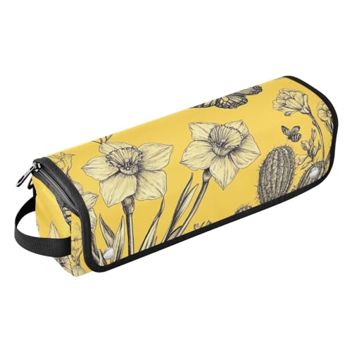 FRODOTGV Hot Hair Tools Reisetasche, wasserdicht, Reise-Organizer und hitzebeständige Matte mit Reißverschluss, für Glätteisen, Lockenstäbe, Blumen, Narzissen, Kakteen, Schmetterlinge, Bienen von FRODOTGV