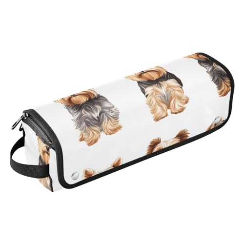 FRODOTGV Hot Hair Tools Reisetasche, wasserdicht, Reise-Organizer und hitzebeständige Matte mit Reißverschluss für Glätteisen, Glätteisen, Lockenstäbe, Büffelkaro, Burgunderrot, weiße Blätter, 19, 1 von FRODOTGV