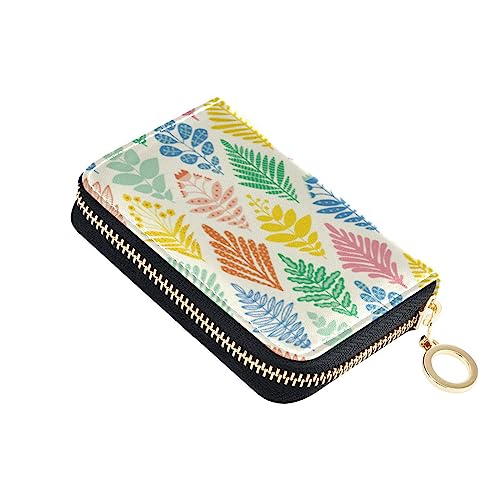 FRODOTGV Ikat Kreditkartenetui mit Blumenrhombus, Damast, modern, schmal, für Mädchen, sicherer RFID-Kartenhalter, Leder, Reißverschlussfach für die Arbeit, Ikat Flower Rhombus, 1 size, Classic von FRODOTGV