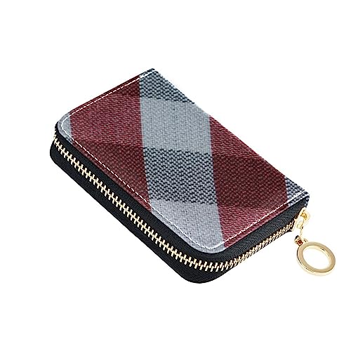 FRODOTGV Kleines Kartenetui mit Büffelkaro, Schottland, für Mädchen, sichere RFID-Geldbörse, Leder, Reißverschluss, für Reisen, Hot Pink Buffalo Plaid Tartan Check Schottland, 1 size, Classic von FRODOTGV