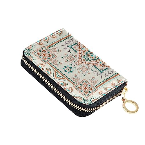 FRODOTGV Kleines Paisleymuster für Mädchen, sicherer RFID-Kartenhalter, Leder, Reißverschlusstasche, Geldbörse für die Arbeit, Beige, Beige Paisley, 1 size, Classic von FRODOTGV