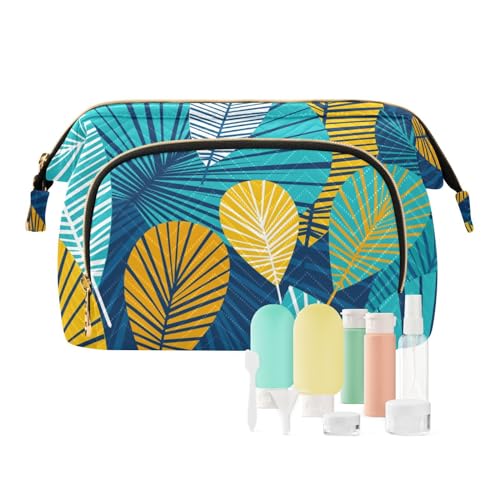 FRODOTGV Kosmetiktasche, Make-up-Tasche für Damen, tragbar, lebendiges, cooles Blattmuster, Kosmetik, Make-up, Schmuck, Lebendiges, kühles Blattmuster, 1 Size FRODOTGV Kosmetiktasche, Make-up-Tasche für Damen, tragbar, lebendiges, cooles Blattmuster, Kosmetik, Make-up, Schmuck, Lebendiges, kühles Blattmuster, 1 Size von FRODOTGV