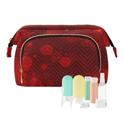 FRODOTGV Kosmetiktasche, Medizintasche, Reißverschluss, Weihnachten, Rot, Kosmetiktasche für Geldbörse, Weihnachtsrot, 1 Size von FRODOTGV