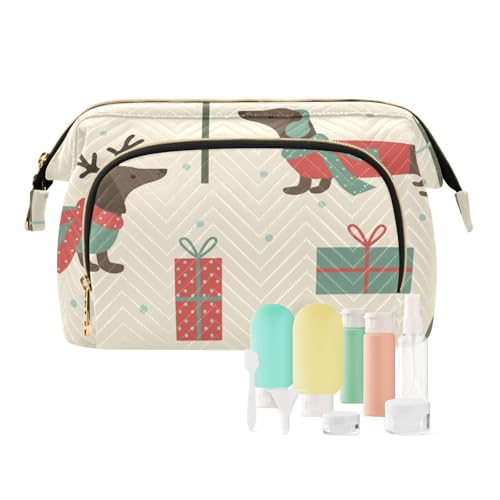 FRODOTGV Kosmetiktasche, Weihnachts-Muster, Bäume, große Make-up-Tasche, Essentials Damen Münzgeldbörse Kosmetikaufbewahrung, Bäume mit weihnachtlichem Muster, 1 Size von FRODOTGV