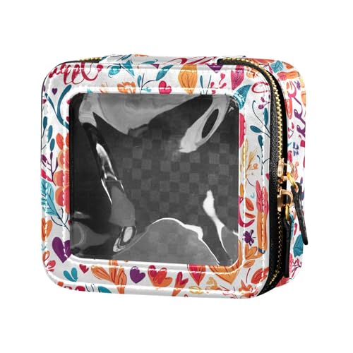 FRODOTGV Kosmetiktasche für Geldbörse, Motiv: Stechpalme, Tannenzapfen, Blätter, Blumen, roter Vogel, Stechpalme, transparent, 02, 1 Size von FRODOTGV