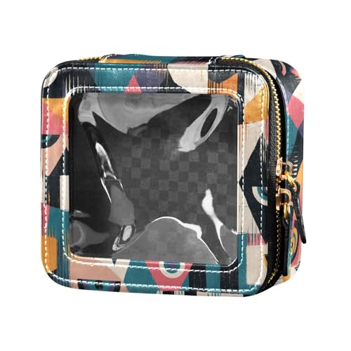 FRODOTGV Kosmetiktasche für Mädchen, Motiv: Kirschblüten, transparent, klein, für Reisen, Kulturbeutel, Schwarze und weiße böse Blicke, 1 Size von FRODOTGV