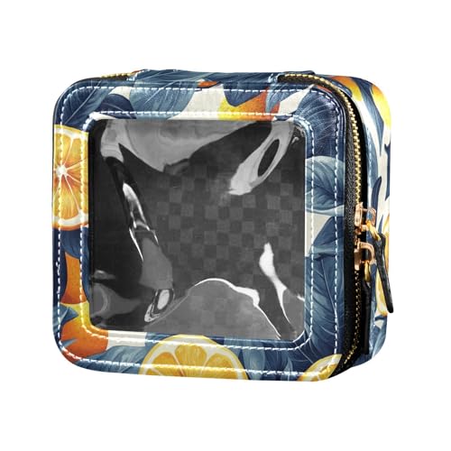FRODOTGV Kosmetiktasche mit Geparden-Aufdruck, niedlich, transparent, für Mädchen, Kosmetikbehälter, Kulturbeutel, Holz-Zitronen, 1 Size von FRODOTGV