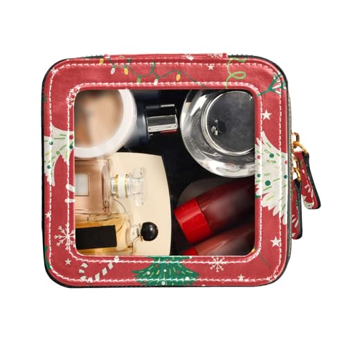 FRODOTGV Kosmetiktasche mit Weihnachtsbaumschmuck, niedlich, aus transparentem Leder, Kulturbeutel, Nagellack-Organizer-Tasche, Weihnachtsbaumschmuck, 1 Size von FRODOTGV