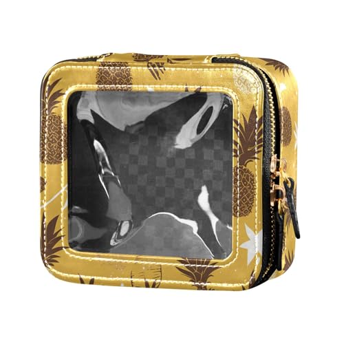 FRODOTGV Kosmetiktasche mit niedlichem Tiermuster, nahtlos, niedlich, transparent, für Toilettenartikel, tragbarer Kosmetik-Organizer für Mädchen, Bunte kleine Liberty Blooming, 1 Size von FRODOTGV