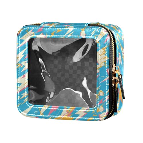 FRODOTGV Kosmetiktasche mit roten Rosen und schwarzen Krähen aus Leder, transparent, Reise-Kulturbeutel, Kosmetik-Organizer für Mädchen, Vintage-Blitzschrauben, Einheitsgröße von FRODOTGV