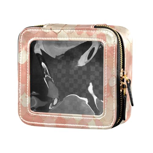 FRODOTGV Kosmetiktasche mit tropischem Bananenblatt, niedlich, transparent, für Geldbörse, Kulturbeutel, Kosmetik-Organizer für Mädchen und Frauen, Nahtlose Schlangenhautstruktur, Einheitsgröße von FRODOTGV