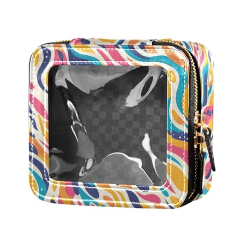 FRODOTGV Kosmetiktasche mit weihnachtlichem Schneemänner-Motiv, transparent, für Reisen, Kulturbeutel, Nagellack-Organizer für Mädchen und Frauen, Gepardenmuster, Einheitsgröße von FRODOTGV