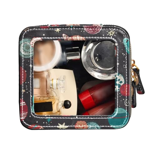 FRODOTGV Kulturbeutel, transparent, Make-up-Tasche, handgezeichnete Planeten, Weltraum, Kosmetiktasche, Organizer, Handgezeichneter Planeten-Weltraum, 1 Size von FRODOTGV
