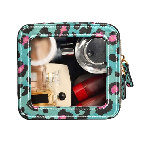 FRODOTGV Kulturbeutel, transparent, Make-up-Tasche, klein, nahtlos, Leopardenmuster, kleine Kosmetiktasche für Geldbörse, Nahtloses Leopardenmuster, 1 Size von FRODOTGV