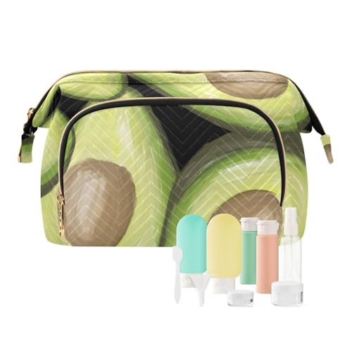 FRODOTGV Kulturbeutel mit grünen Avocados, leicht, Kosmetiktasche, Make-up-Tasche, Damen, Münzgeldbörse, Kulturbeutel, Reise, Grüne Avocados, 1 Size FRODOTGV Kulturbeutel mit grünen Avocados, leicht, Kosmetiktasche, Make-up-Tasche, Damen, Münzgeldbörse, Kulturbeutel, Reise, Grüne Avocados, 1 Size von FRODOTGV
