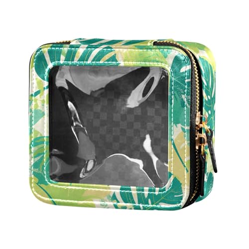 FRODOTGV Leaves Monstera Blots Make-up-Tasche, wasserdicht, transparent, für Mädchen und Frauen, Kosmetikbehälter, Kulturbeutel mit Reißverschluss, Leaves Monstera Blots, Einheitsgröße von FRODOTGV