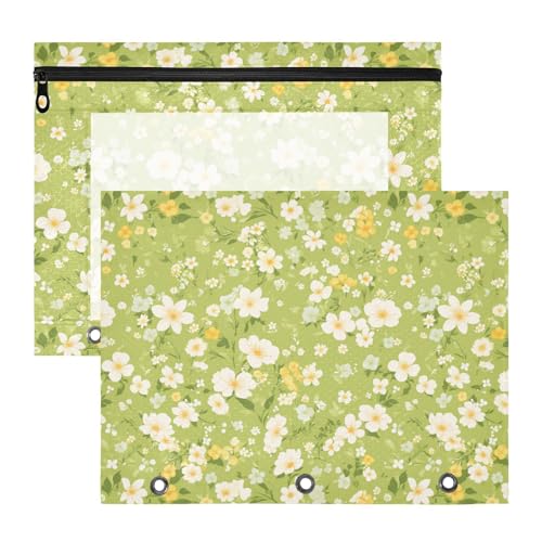FRODOTGV Little Wildflowers Federmäppchen mit glatten Reißverschlüssen, 3-Loch-Tasche für A4-Papier, Briefe, 2 Stück, für Studenten, Kunstbedarf, Aufbewahrung FRODOTGV Little Wildflowers Federmäppchen mit glatten Reißverschlüssen, 3-Loch-Tasche für A4-Papier, Briefe, 2 Stück, für Studenten, Kunstbedarf, Aufbewahrung von FRODOTGV