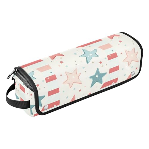 FRODOTGV Lockenstab für Damen, große Kapazität, Reiseetui und hitzebeständige Matte, Haarstyling-Zubehör, Organizer für Glätteisen, flacher Haartrockner, schöne afrikanische Frau, 5 spitze Sterne rote von FRODOTGV