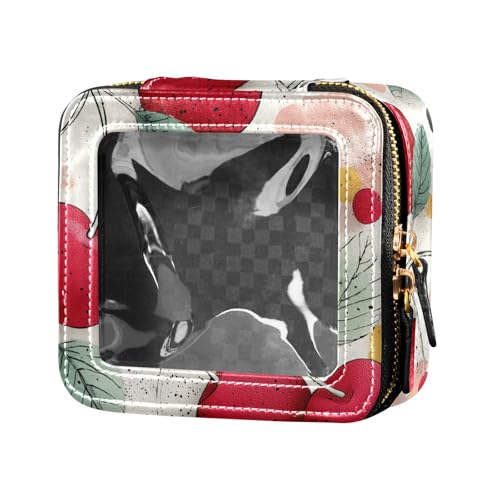 FRODOTGV Lustige Avocado-Make-up-Tasche für Mädchen, Damen, Kosmetikbehälter, Reise-Kulturbeutel, transparent, Kirsch-Illustration, Einheitsgröße von FRODOTGV