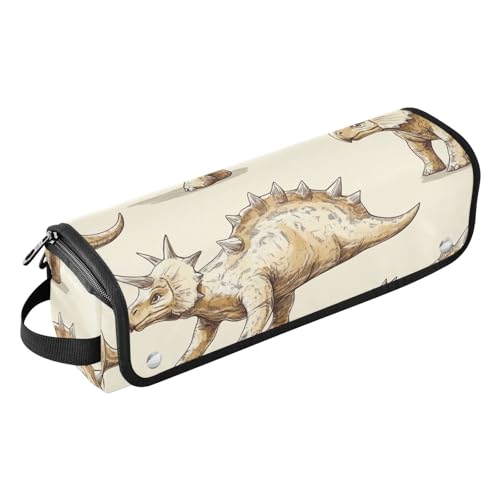 FRODOTGV Lustige Dinosaurier-Triceratops beige Haarwerkzeug-Reisetasche für Frauen mit hitzebeständiger Matte, große Kapazität, Haarwerkzeug-Organizer für Glätteisen, Glätteisen, Lockenstäbe, 1 Größe, von FRODOTGV