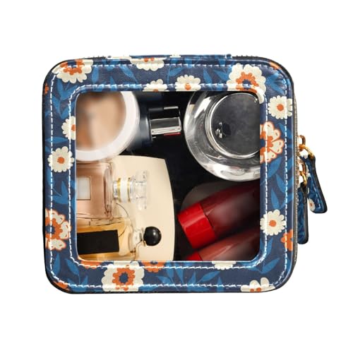 FRODOTGV Make-up-Tasche mit Blumenmuster, nahtlos, transparent, für Geldbörse, Kulturbeutel, Kosmetiktasche, Organizer, Nahtloser Hintergrund mit Blumenmuster, 1 Size von FRODOTGV