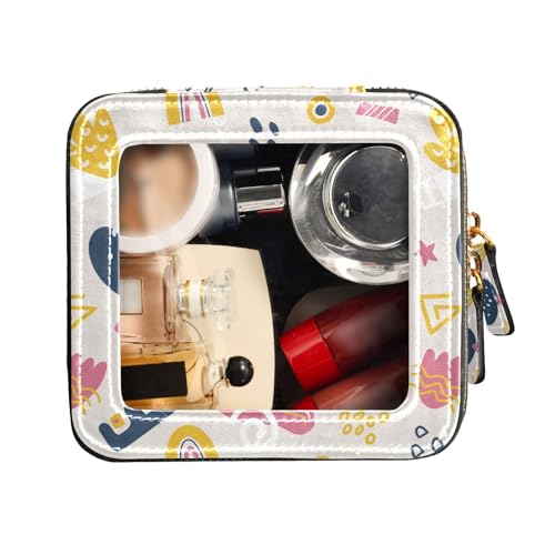 FRODOTGV Make-up-Tasche mit abstraktem Kritzelmuster, transparent, für Geldbörse, Reisetasche, für Toilettenartikel, Nagellack-Organizer-Tasche, Abstraktes Kritzelmuster, 1 Size von FRODOTGV