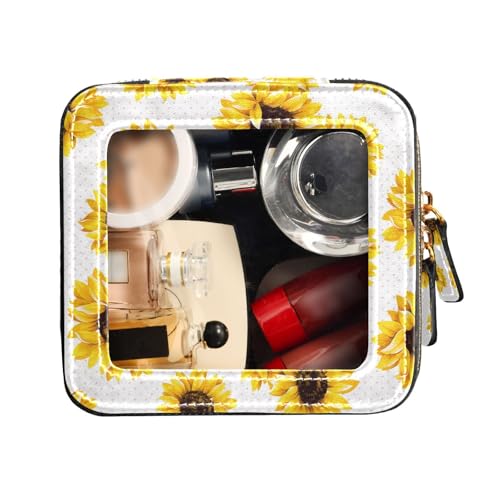 FRODOTGV Mini-Make-up-Tasche mit Sonnenblumenmuster, transparent, kleine Kosmetiktasche für Geldbörse, Sonnenblumenmuster, 1 Size von FRODOTGV