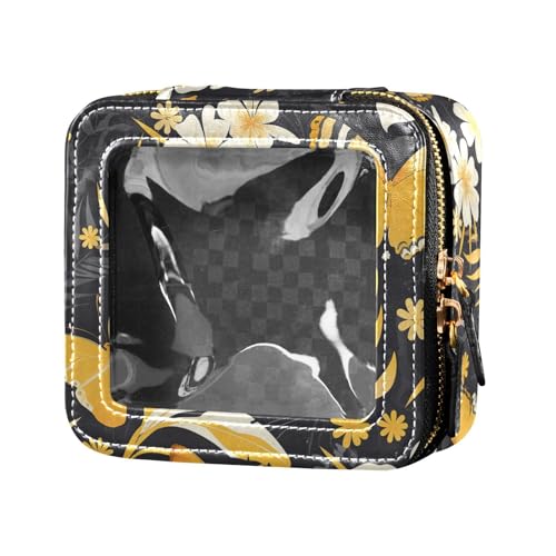 FRODOTGV Minimalistische Make-up-Tasche aus Leder, gestreift, klein, gepunktet, transparent, für Geldbörse, Reisetasche, Kosmetikbehälter für Mädchen und Frauen, Monarch-Schmetterling, Einheitsgröße von FRODOTGV