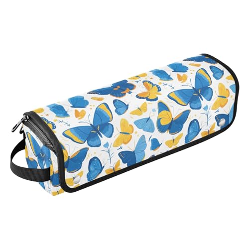 FRODOTGV Nahtlose Tomaten Gemüse Lockenstab Reisetasche und hitzebeständige Matte, wasserdichter Haarstyling-Werkzeug-Organizer für Glätteisen, Haartrockner, Schöner Schmetterling, 1 Size von FRODOTGV