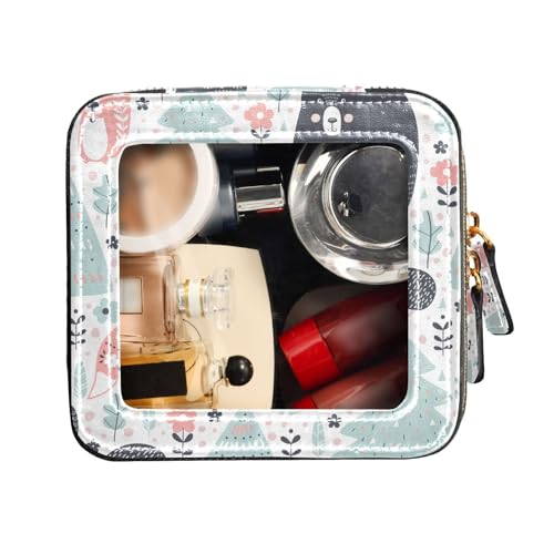 FRODOTGV Niedliche Make-up-Tasche, transparent, personalisierbar, Motiv: Fuchs, wasserdicht, Reise-Kulturbeutel, tragbarer Make-up-Organizer, Personalisierte Tiere, Fuchs, 1 Size von FRODOTGV