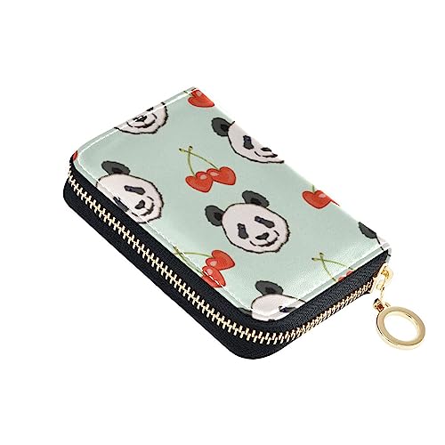 FRODOTGV Panda Mini-Kreditkartenetui für Damen, sicherer RFID-Kartenhalter, Leder, Reißverschluss, Geldorganizer, Panda-Blau, Einheitsgröße, Classic von FRODOTGV