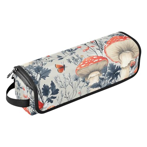 FRODOTGV Red Mushrooms Button Mushroom Silver 2-in-1 Curling Iron Travel Case with Removable Heat Resistant Mat Carrying Case Flat Curling Iron Waterproof Organizer for Flat Irons, Straighteners,, 1 von FRODOTGV