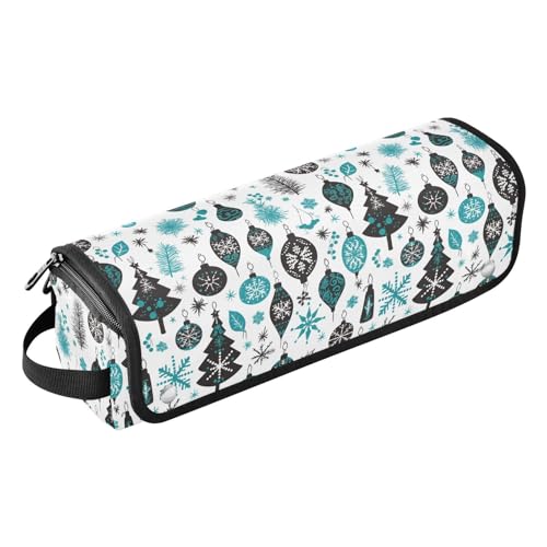 FRODOTGV Reisetasche für Damen, Motiv: botanisches grünes Tigermuster, wasserdicht, doppellagig, Tragetasche mit hitzebeständigem Pad für Glätteisen, flacher Haartrockner, Schwarz-weiße von FRODOTGV