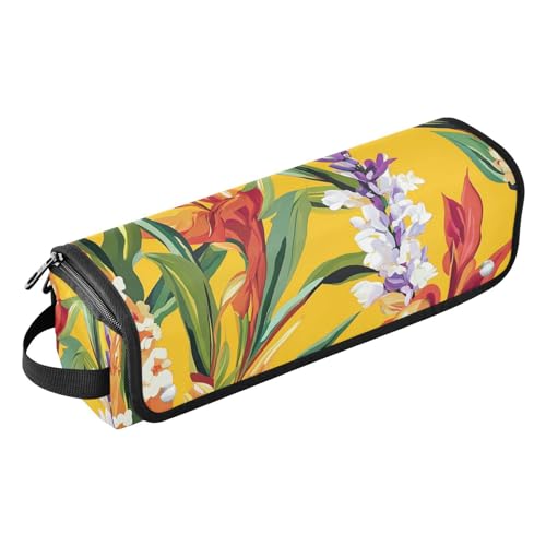 FRODOTGV Reisetasche für Haar-Werkzeug, Tragetasche, flacher Lockenstab, wasserdichter Organizer, für Damen, Essentials, Aufbewahrung für Glätteisen, Lockenstäbe, Herbstblumen, Orchidee, Pfingstrose von FRODOTGV