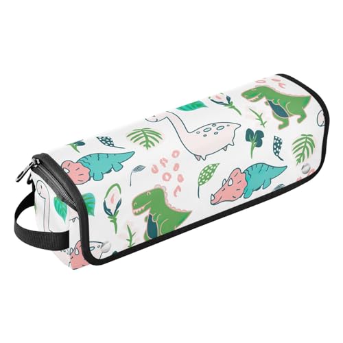 FRODOTGV Reisetasche für Haar-Werkzeug, tragbarer Organizer mit hitzebeständiger Matte, niedliches Dinomuster für Glätteisen, Glätteisen, Lockenstäbe, Niedliches Dino-Motiv, 1 Size von FRODOTGV